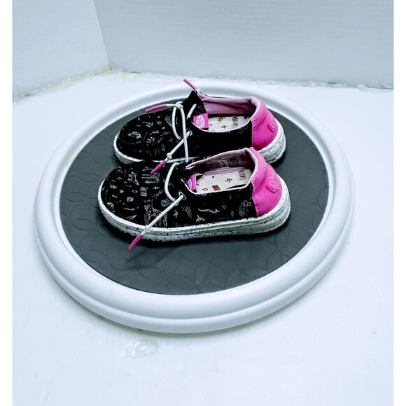 Hey Dude Wendy Toddler Unicorn Shoes Black/Pink K8 EU 25 Lightweight Casual Canv - Picture 7 of 7